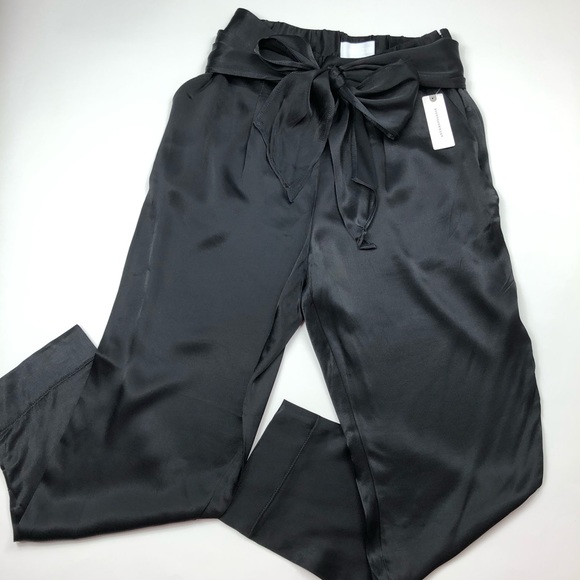 Anthropologie Ett:twa Satin Tie-Waist Pants Size 2 - Picture 4 of 8